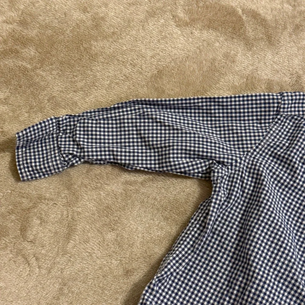 Ralph Lauren Boys Navy Blue Gingham Check Long Sleeve Button Down Shirt 2T